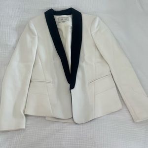 Sandro tuxedo jacket cropped contrast collar